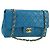 CHANEL Matelasse23 Chain Shoulder Bag Lamb Skin Blue Gold CC Auth 178769V D'oro