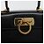 Borsa a mano Salvatore Ferragamo Gancini in pelle nera e oro Auth 181150 Nero D'oro - vista 18