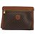 Céline Clutch CELINE in tela Macadam PVC Pelle Marrone Oro Auth ka4359 D'oro - vista 13