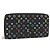 LOUIS VUITTON Monogram Multicolor Zippy Wallet Black M60243 LV Auth ka4424 Nero