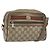 Borsa a tracolla GUCCI GG Supreme Web Sherry Line PVC Beige Oro Auth 181213 D'oro
