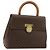 Céline Borsa a mano Medallion in tela Macadam CELINE PVC Pelle Marrone Oro Auth 180312A D'oro