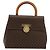 Céline Borsa a mano Medallion in tela Macadam CELINE PVC Pelle Marrone Oro Auth 180312A D'oro - vista 13