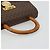 Céline Borsa a mano Medallion in tela Macadam CELINE PVC Pelle Marrone Oro Auth 180312A D'oro - vista 7