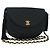 Borsa a tracolla CHANEL Half Moon Chain in raso nero e oro CC autentica 179055SAV D'oro