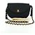 Borsa a tracolla CHANEL Half Moon Chain in raso nero e oro CC autentica 179055SAV D'oro - vista 12