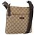 Borsa a Spalla GUCCI GG Canvas Beige Argento 122793 Auth 181168
