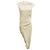 Alexander Mcqueen McQueen Oyster Draped Smashed Satin Midi-Kleid mit asymmetrischem Saum Beige