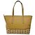 Borsa shopper tote MCM Wilder in pelle beige e pelle Visetos - vista 3