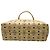 Borsa shopper tote MCM Wilder in pelle beige e pelle Visetos - vista 4