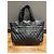 Chanel Borsa Tote in Nylon Trapuntato Nero - vista 14