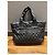 Chanel Borsa Tote in Nylon Trapuntato Nero - vista 2