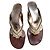 Dolce & Gabbana Sandali Tongs in Pelle Marrone Decorati