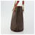 Céline Celine Vintage Macadam Canvas and Leather Marrone - vista 4