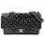 Chanel Timeless - Bolsa Classic Double Flap Matelassê Verniz Médio Preto