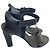Chanel Sandali con tacco in pelle nera e scamosciata Nero