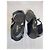 Chanel Sandali con tacco in pelle nera e scamosciata Nero - vista 3
