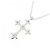 Autre Marque Collana con Croce in Diamanti in Oro Bianco K10 Argento - vista 4