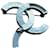 CC Logo Chanel Brosche Silber  - Ansicht 1