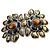 Chanel Blumenbrosche aus goldfarbenem Metall und Harz Braun Schwarz Gold hardware