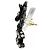 Orecchini Chanel Vintage 02A Camellia Coco Mark con strass Nero - vista 3