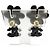 Orecchini Chanel Vintage 02A Camellia Coco Mark con strass Nero - vista 4