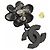 Orecchini Chanel Vintage 02A Camellia Coco Mark con strass Nero - vista 5