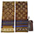 Sciarpa in seta Monogram Louis Vuitton Marrone Blu navy  - vista 4
