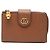 Cartera de doble pliegue Gucci GG Marmont Bamboo Castaño