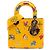 Lady Dior in pelle di vitello Pixel Zodiac gialla Giallo