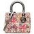 Dior Beige Medium Multicolor Tweed Cannage Lady Dior