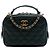 Vanity Beauty Case Chanel Green Small CC Quilted Calfskin Top Handle con Catena Verde Verde scuro