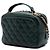 Vanity Beauty Case Chanel Green Small CC Quilted Calfskin Top Handle con Catena Verde Verde scuro - vista 2