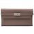 Cartera Kelly Longue Hermès en Chevre Mysore marrón Castaño Gris pardo