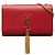 Saint Laurent Kate Classic Monogram Crossbody aus glattem Kalbsleder in Rot, Größe Medium
