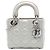 Lady Dior Cannage in agnello iridescente argento mini Dior
