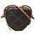 Céline Celine Brown Micro Triomphe Coated Canvas Heart Crossbody Marrone