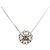 Collana con pendente Chanel Silver CC Brass Strass Clover Argento