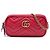 Gucci Borsa a tracolla GG Marmont in pelle di vitello rossa mini con tripla zip Rosso