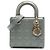 Lady Dior Cannage in vernice grigio Small Marrone