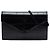Saint Laurent Schwarzes Monogramm Monochrome Envelope Chain Wallet aus Leder mit Krokoprägung