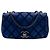 Chanel Blue Small Iridescent Calfskin Diamond Stitch Chain Flap