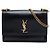 Bolso bandolera Saint Laurent Monogram Sunset en piel de becerro negro, tamaño Medium