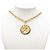 Collana con pendente Chanel Gold CC Medaglione Lion Crest placcato oro - vista 6