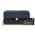 Chanel Matelassé Round Zip Long Wallet Schwarz Marineblau - Ansicht 7