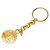 Portachiavi con charm a catena vintage Chanel Coco Mark D'oro