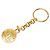 Portachiavi con charm a catena vintage Chanel Coco Mark D'oro - vista 2