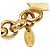 Portachiavi con charm a catena vintage Chanel Coco Mark D'oro - vista 4