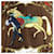 Hermès Sciarpa Carré 90 Hermes Cheval Turc Marrone - vista 8