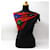 Chanel Black and Red Silk Scarf  - view 3